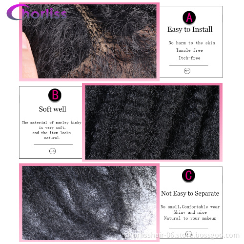 Wholesale Peruvian Glueless Cheap Afro Kinky Curly Braiding Hair Wigs Marley Braiding Lace Front Synthetic Hair Wigs For Women